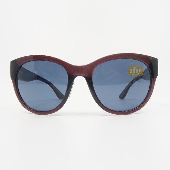 Costa Accessories - Costa MAYA 06S9011-0555 Translucent Brown/Blue Cat Eye Polarized New Sunglasses